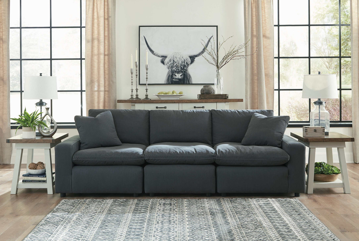 Savesto Charcoal Fabric Modular Sectional Units Create your own Style