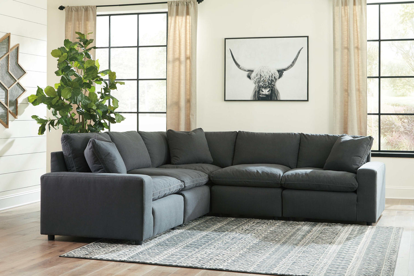 Savesto Charcoal Fabric Modular Sectional Units Create your own Style