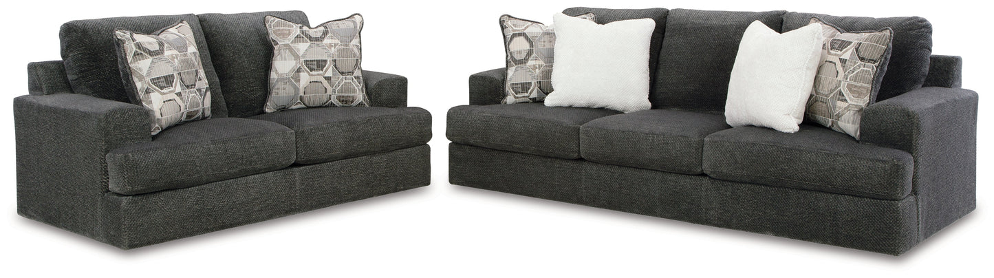 Karinne Smoke Sofa and Loveseat