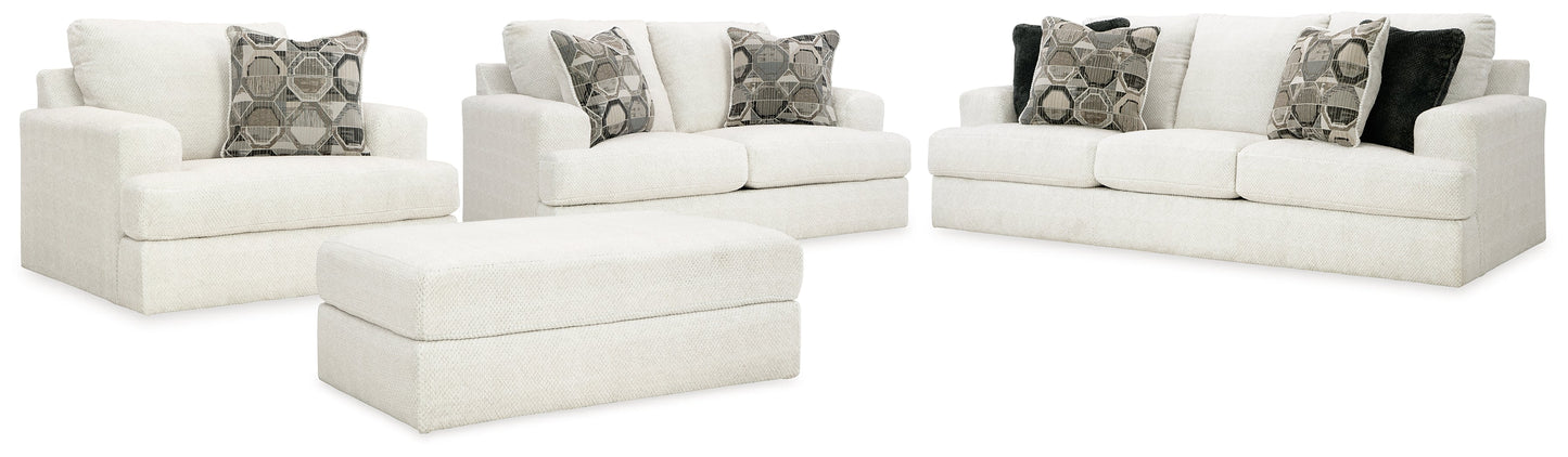 Karinne Linen Sofa, Loveseat, Oversized Chair and Ottoman