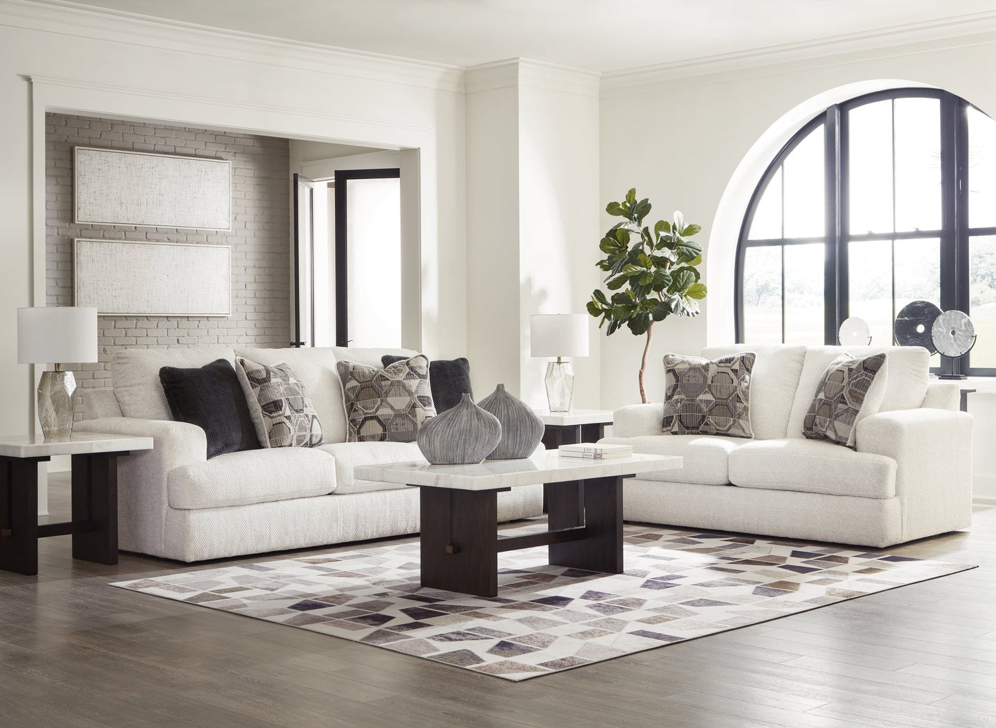 Karinne Linen Sofa and Loveseat