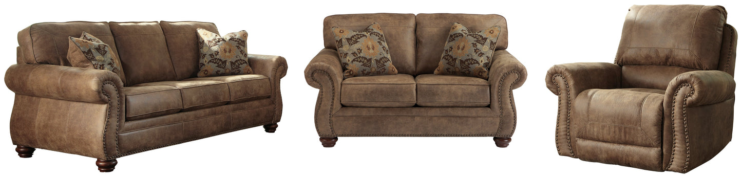 Larkinhurst Earth Sofa and Loveseat with Recliner