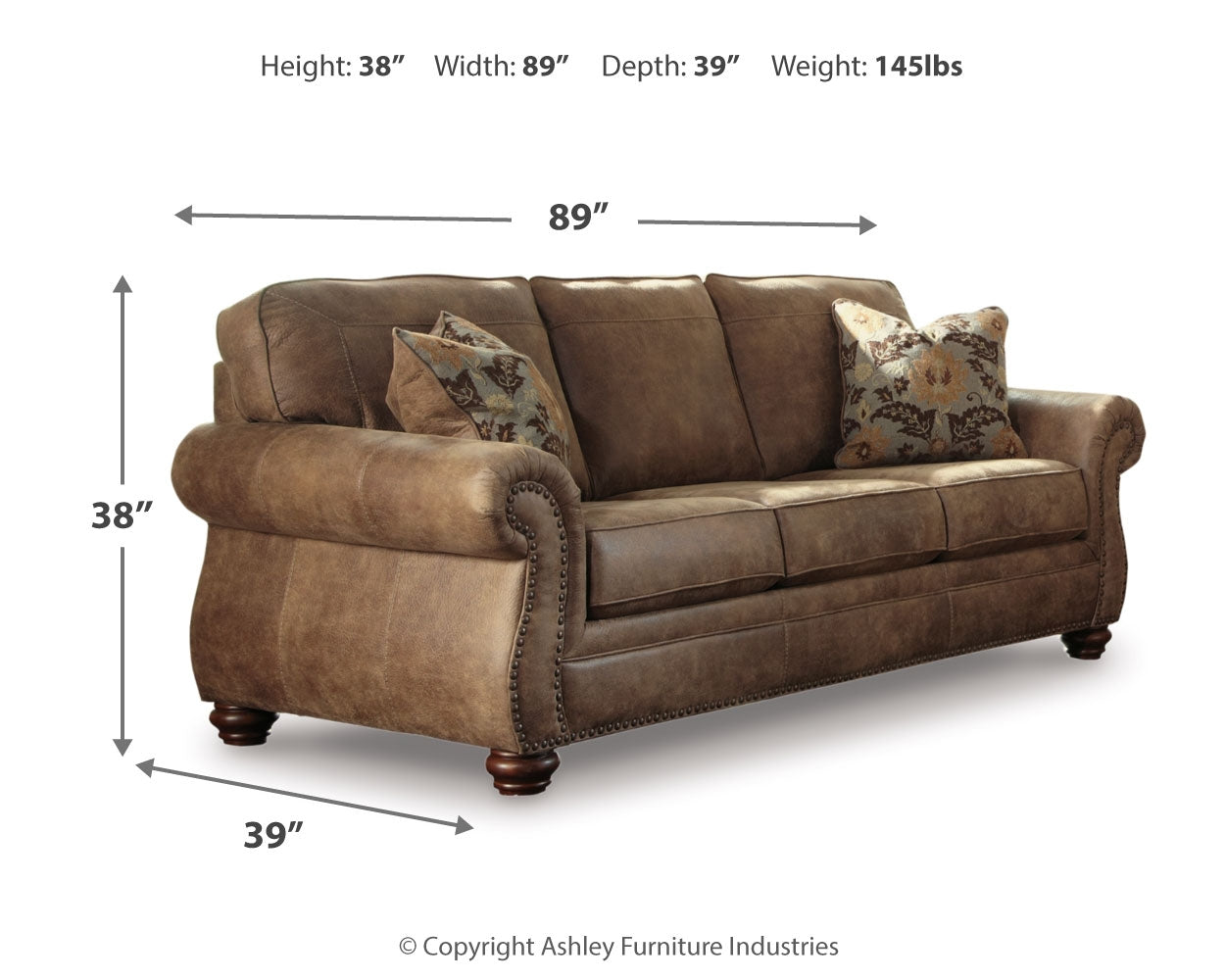 Larkinhurst Earth Sofa and 2 Recliners