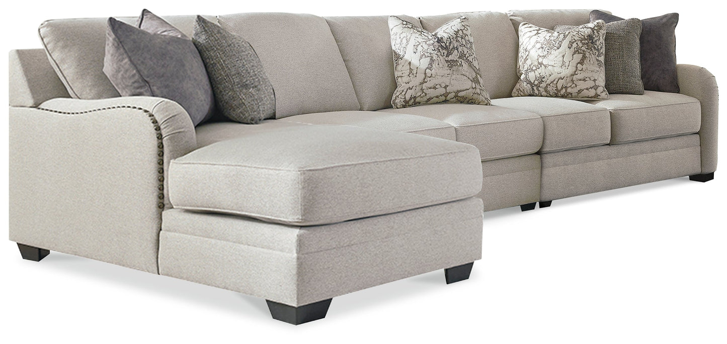 Dellara Chalk 3-Piece Sectional with Chaise