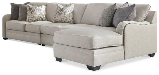 Dellara Chalk 3-Piece sectional with Chaise