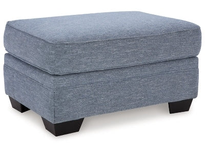 Carissa Manor Denim Ottoman - Ornate Home