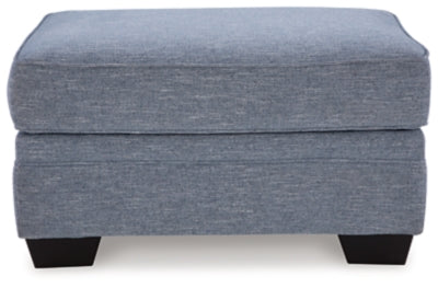 Carissa Manor Denim Ottoman - Ornate Home