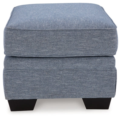 Carissa Manor Denim Ottoman - Ornate Home