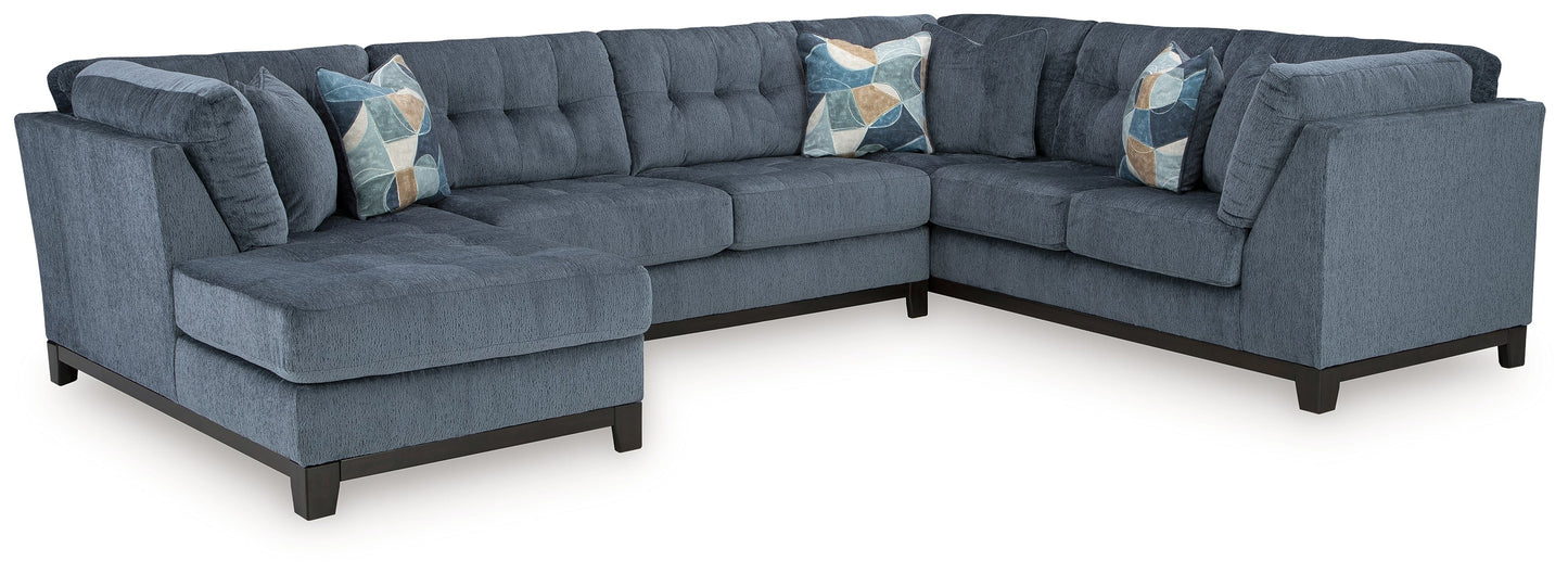 Maxon Place Navy 3-Piece Sectional with Chaise