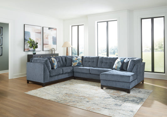 Maxon Place Navy 3pc Sectional with Chaise