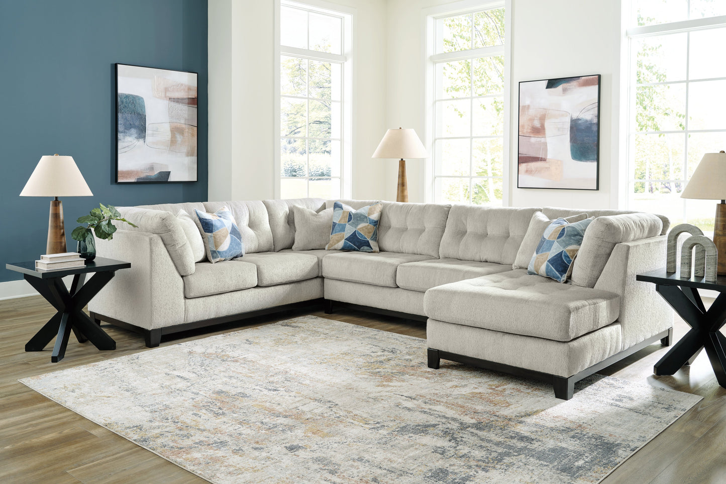 Maxon Place Stone 3pc Sectional with Chaise