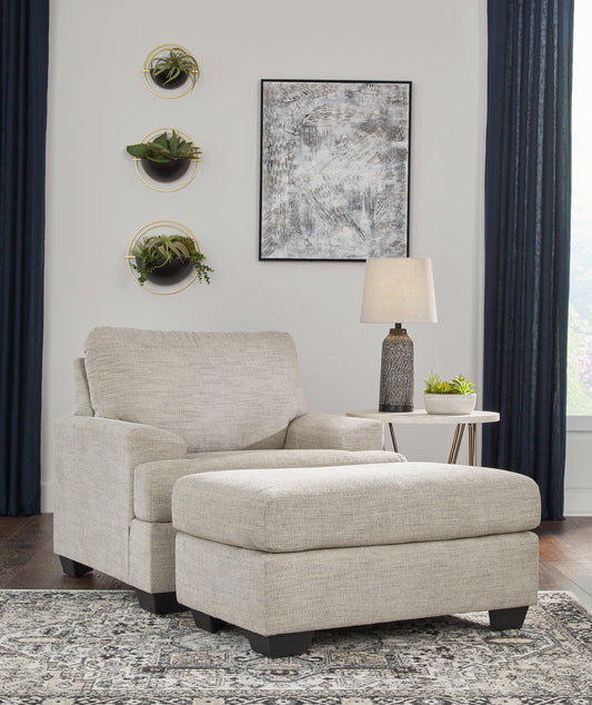 Vayda Gray Chair and Ottoman