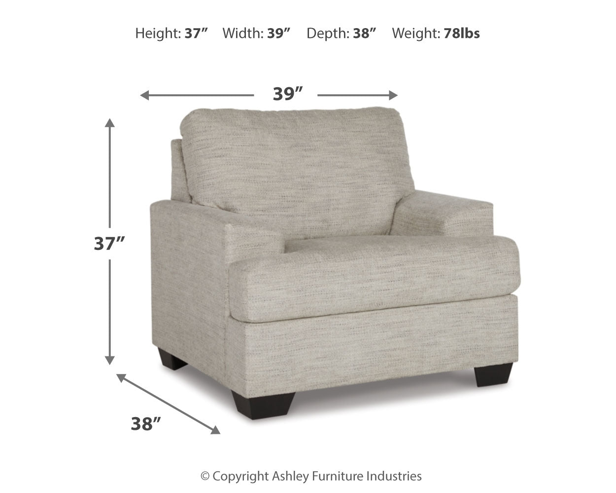 Vayda Gray Chair and Ottoman