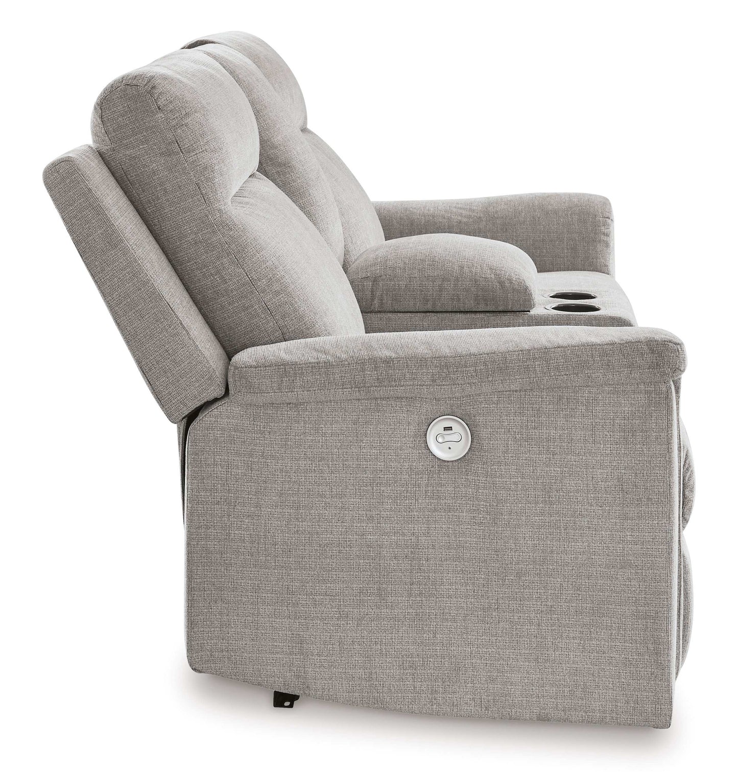 Barnsana Ash Micro Chenille Power Reclining Living Room Set / 2pc