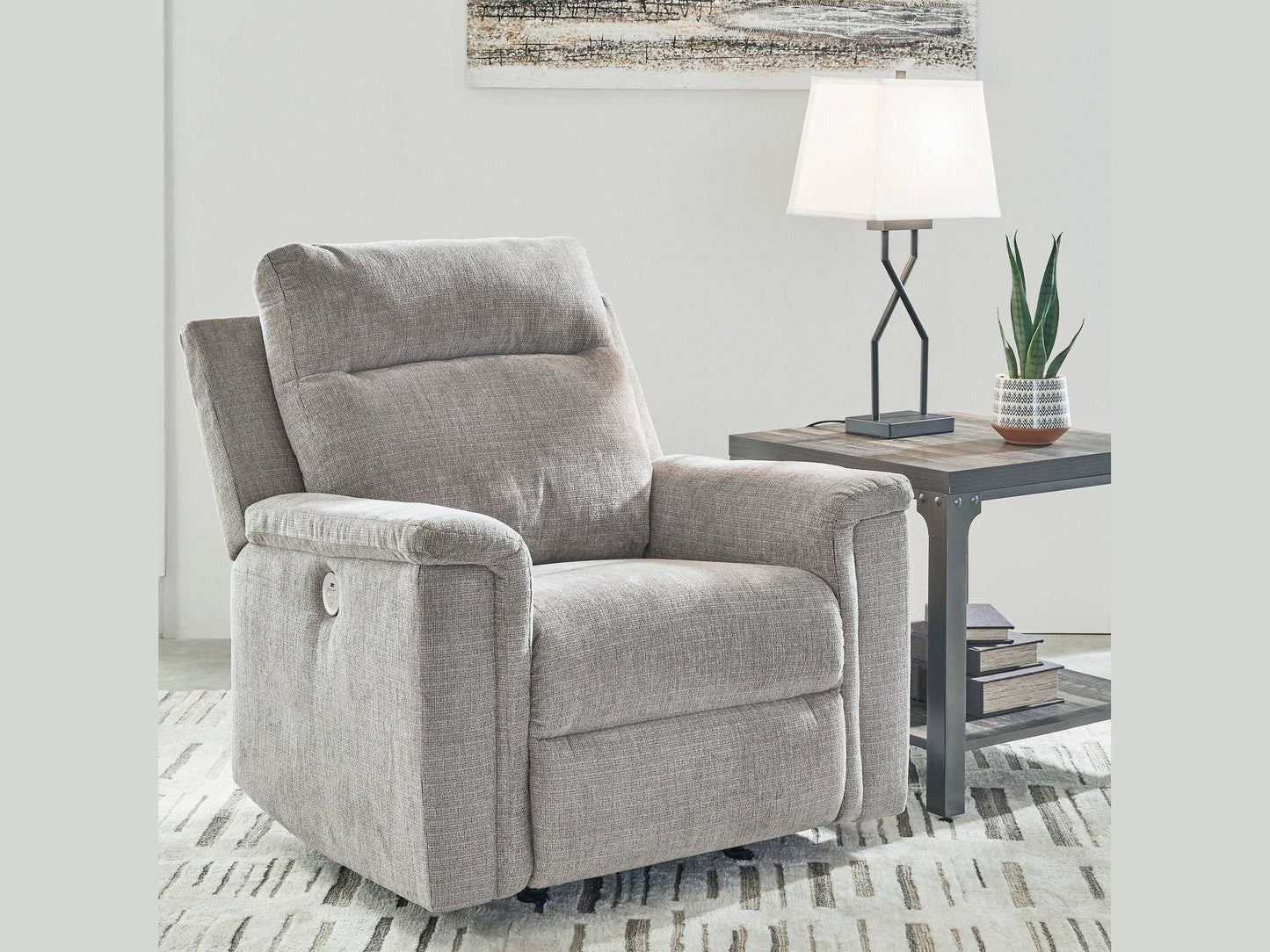 Barnsana Ash Micro Chenille Power Recliner