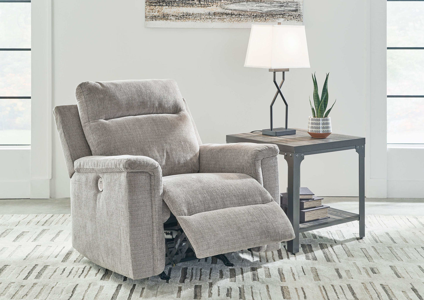 Barnsana Ash Micro Chenille Power Reclining Living Room Set / 3pc