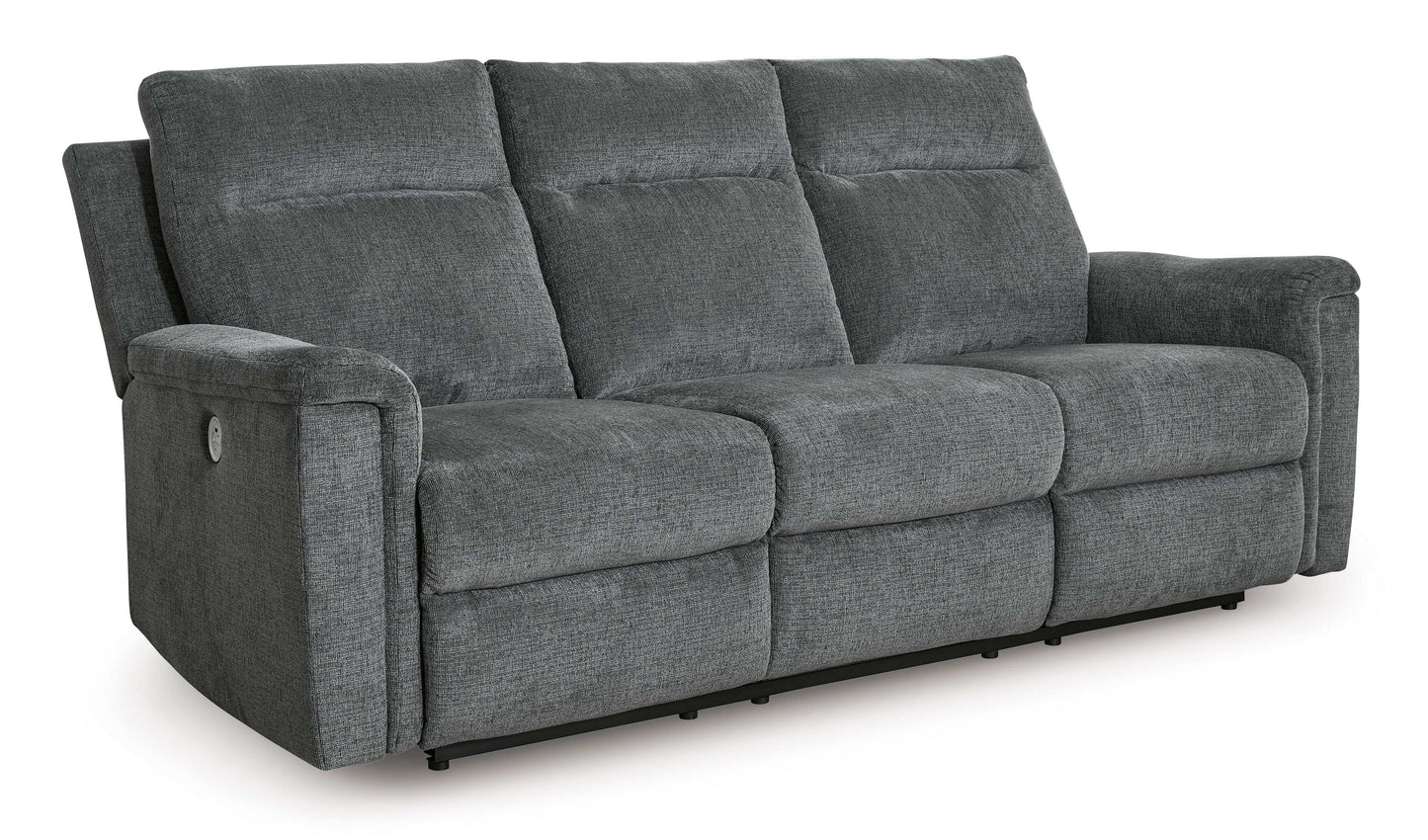 Barnsana Gravel Micro Chenille Power Reclining Living Room Set / 3pc
