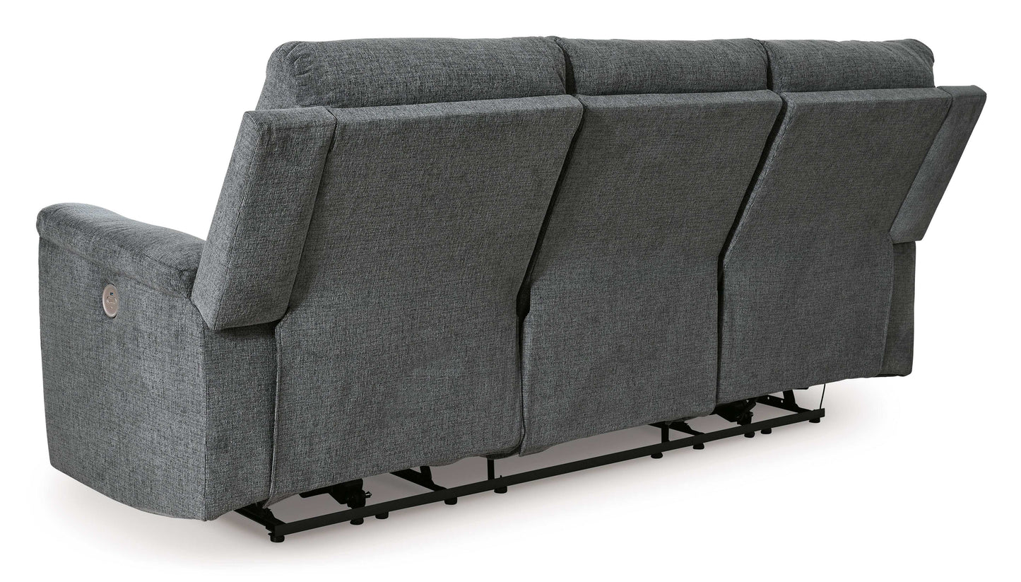 Barnsana Gravel Micro Chenille Power Reclining Living Room Set / 3pc