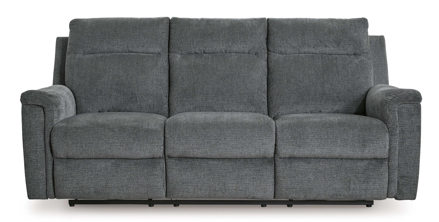 Barnsana Gravel Micro Chenille Power Reclining Living Room Set / 3pc
