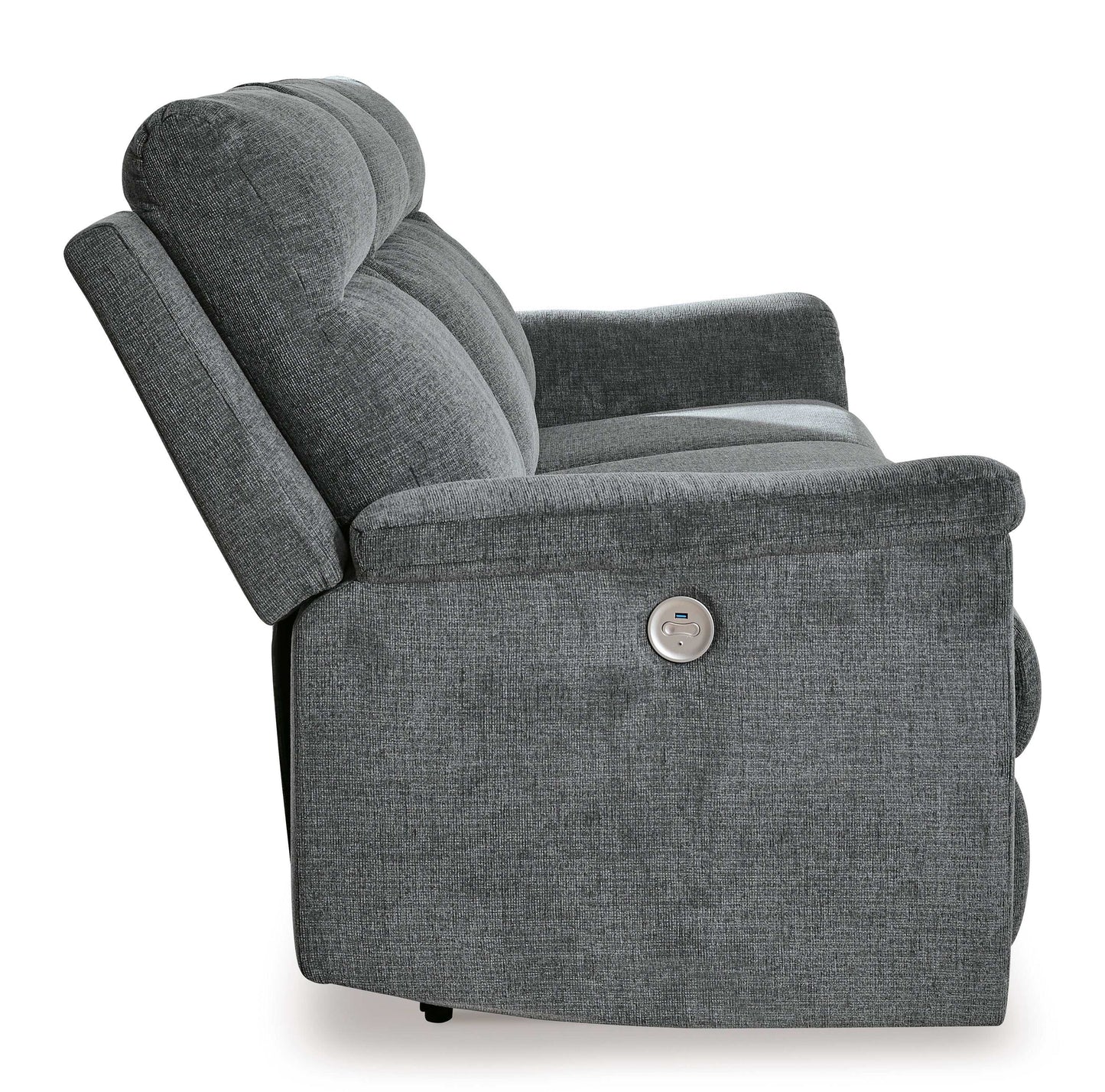Barnsana Gravel Micro Chenille Power Reclining Living Room Set / 3pc