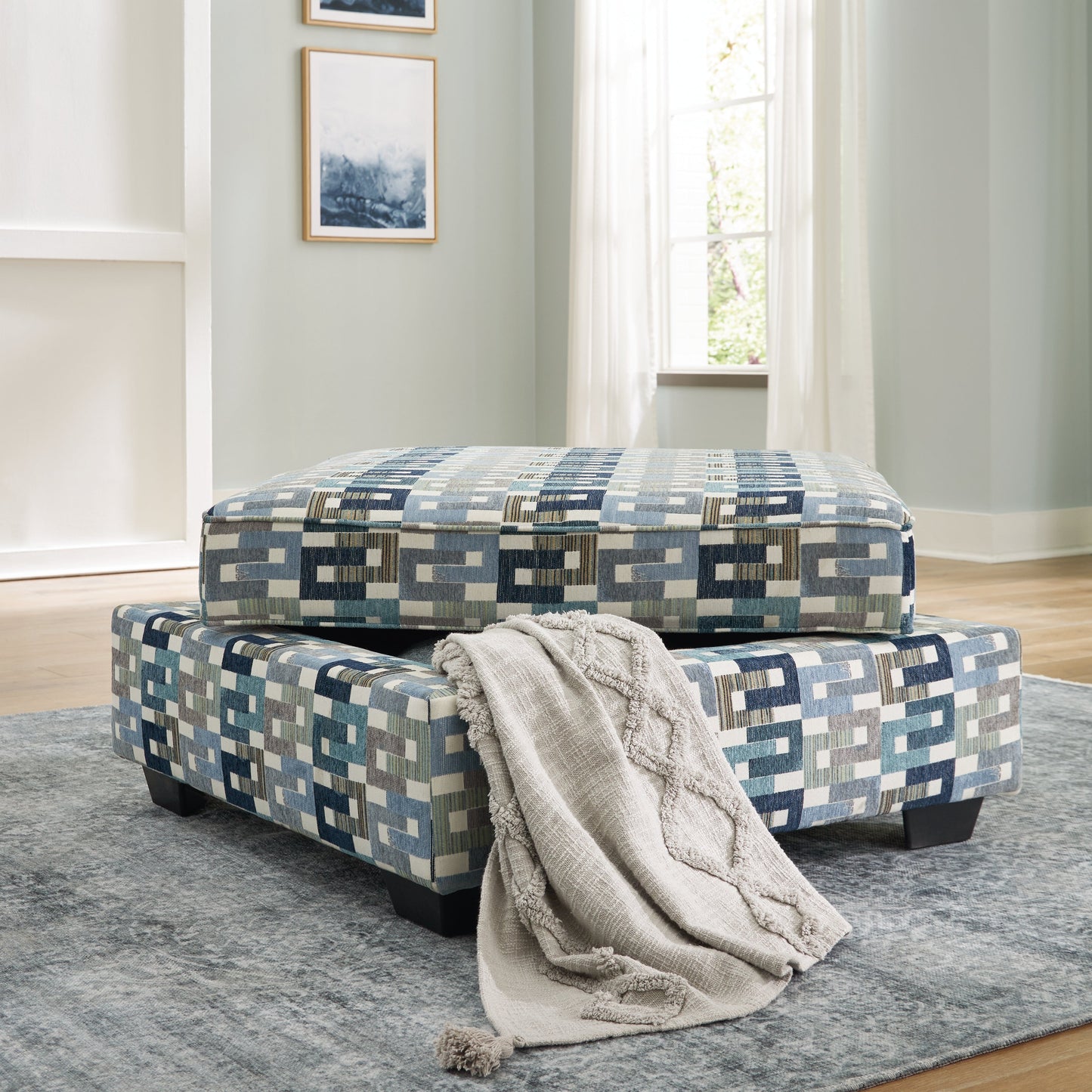 Valerano Parchment Ottoman With Storage