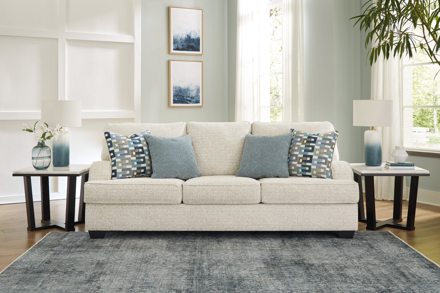 Valerano Beige Sofa and Loveseat