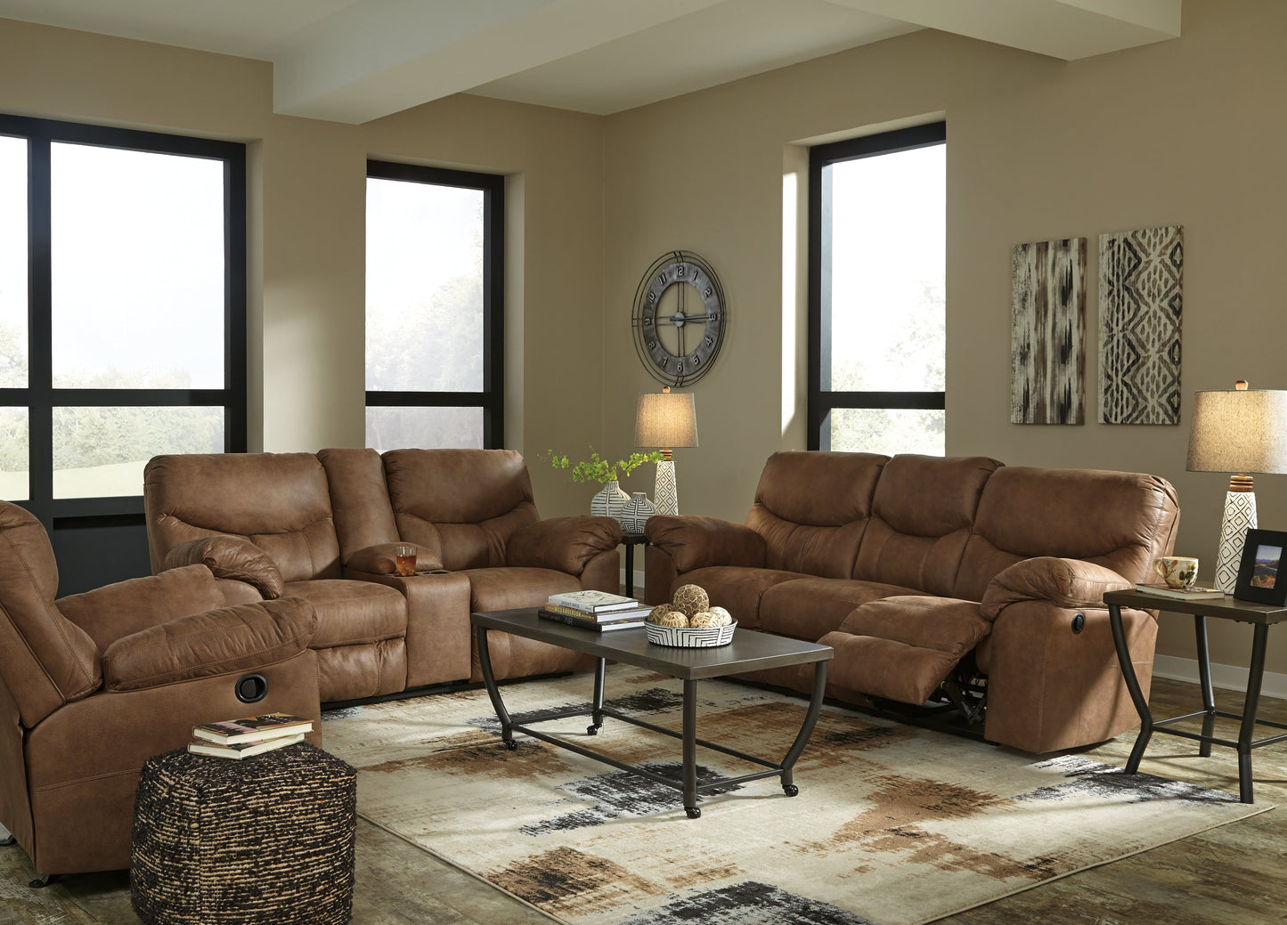 Boxberg Bark Reclining Sofa, Loveseat and Recliner