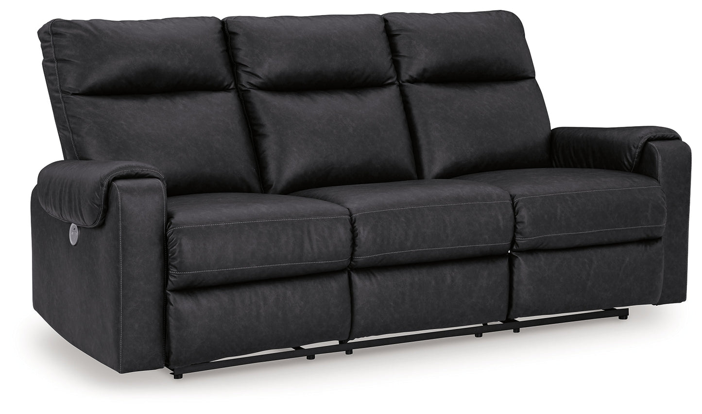 Axtellton Dark Gray Power Reclining Sofa, Loveseat and Recliner