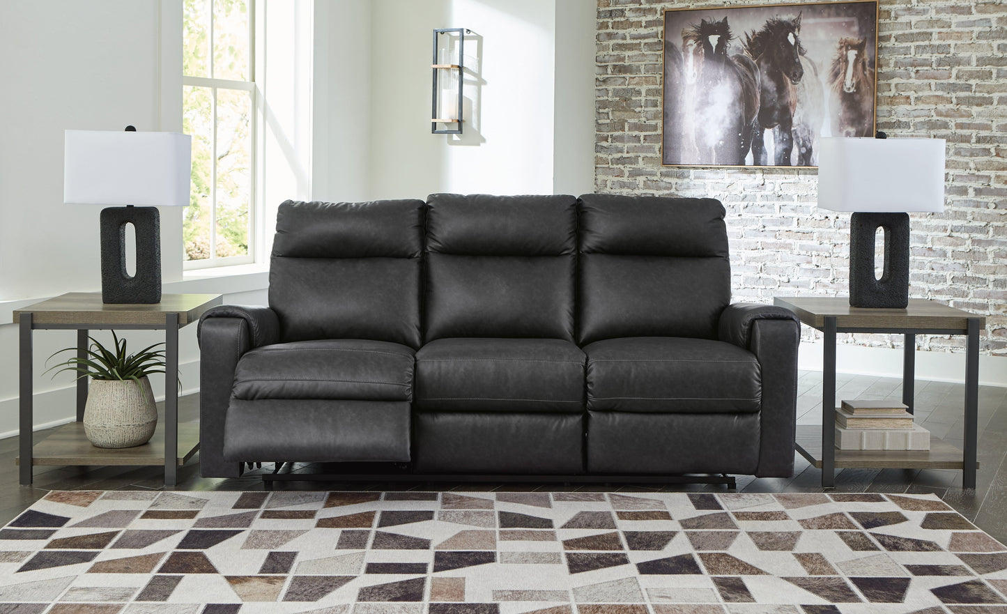 Axtellton Dark Gray Power Reclining Sofa and Loveseat