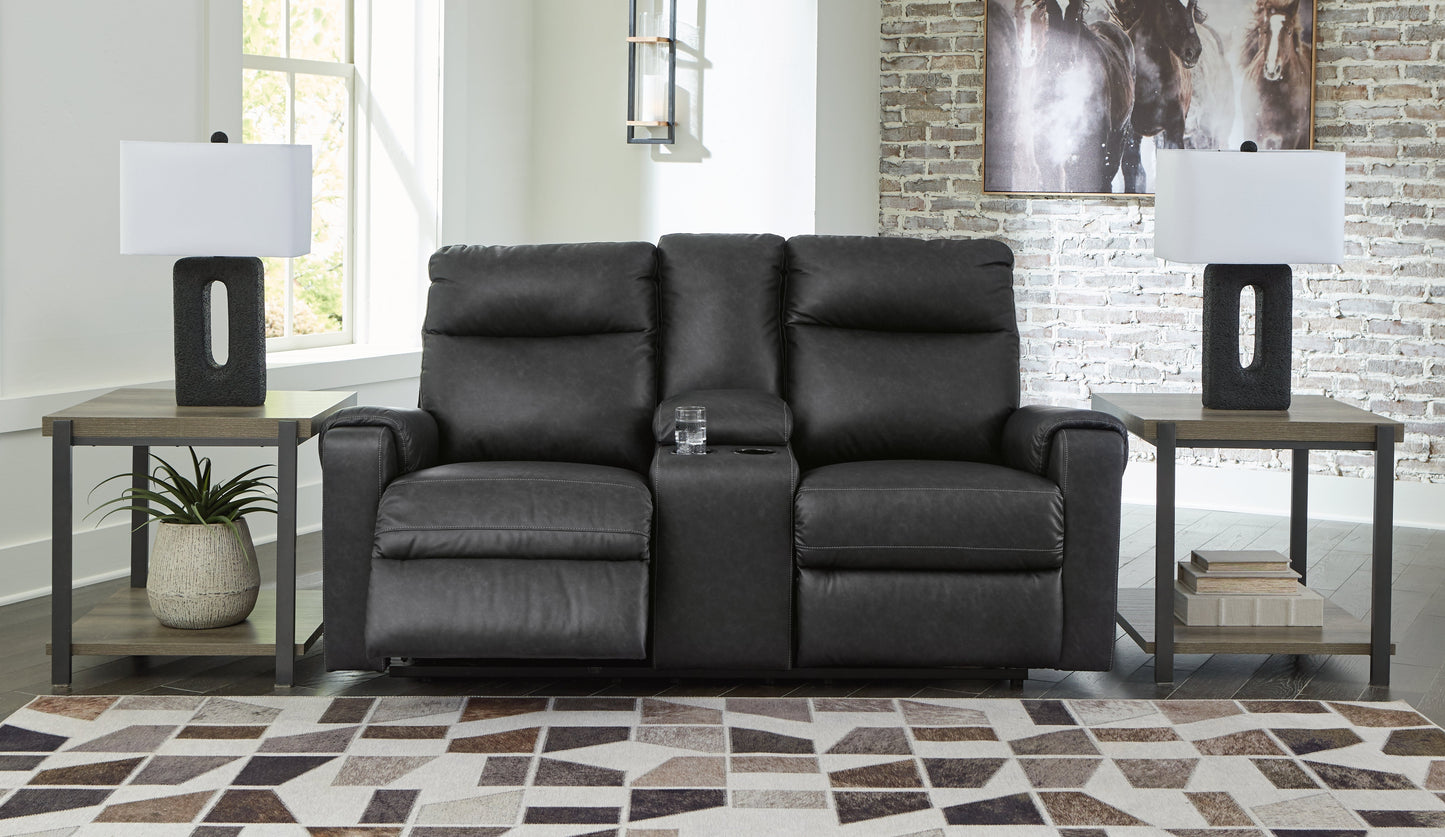 Axtellton Dark Gray Power Reclining Sofa and Loveseat