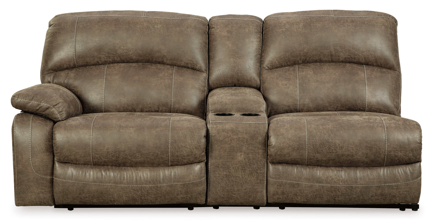 Segburg Driftwood Faux Leather 2pc Power Reclining Sectional w/ Console