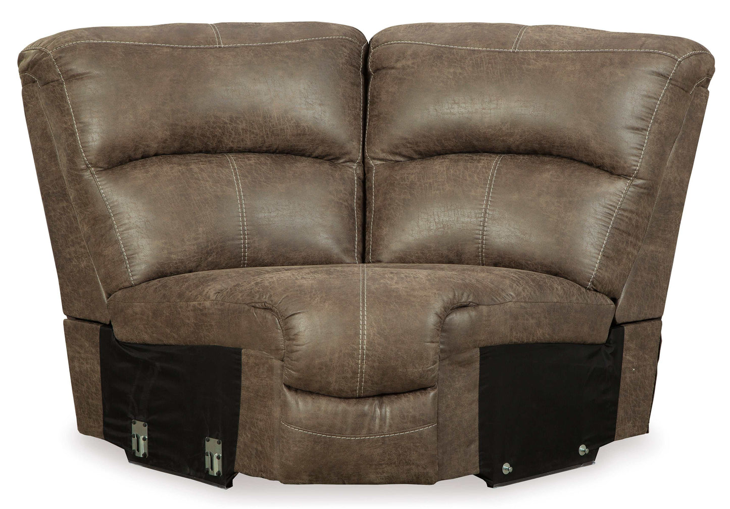 Segburg Driftwood Faux Leather 4pc Power Reclining Sectional w/ Console