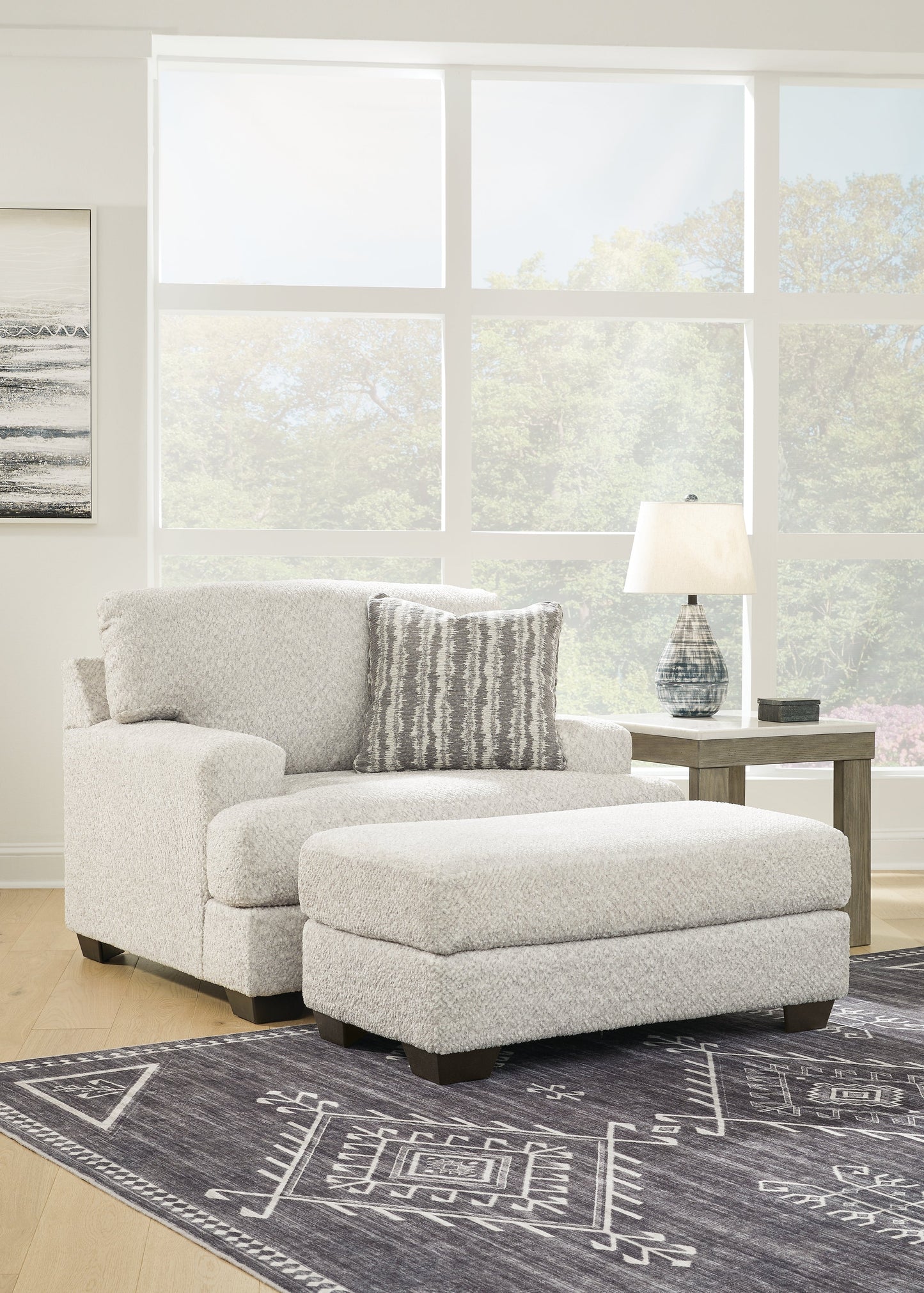 Brebryan Gray Oversized Chair and Ottoman