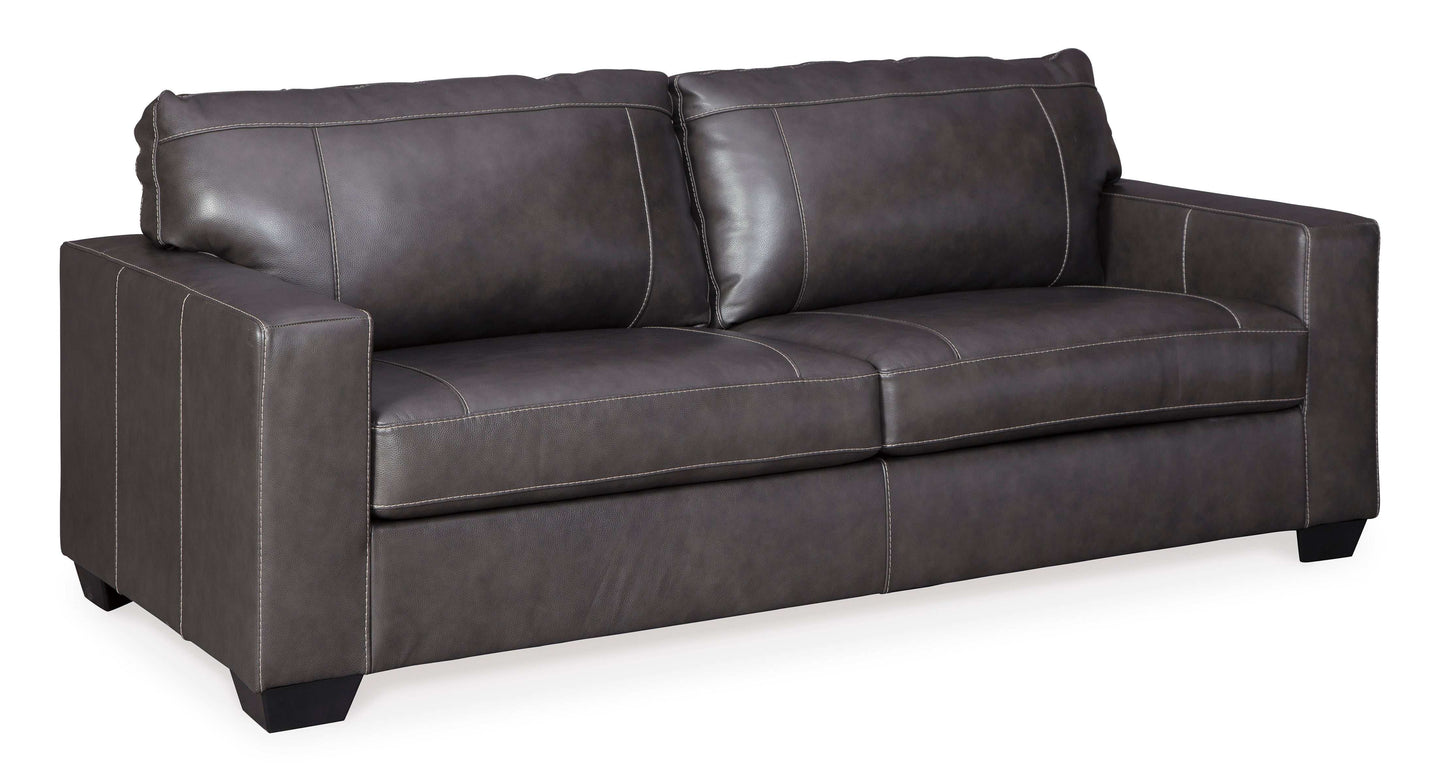 Morelos Gray Leather Sofa - Ornate Home