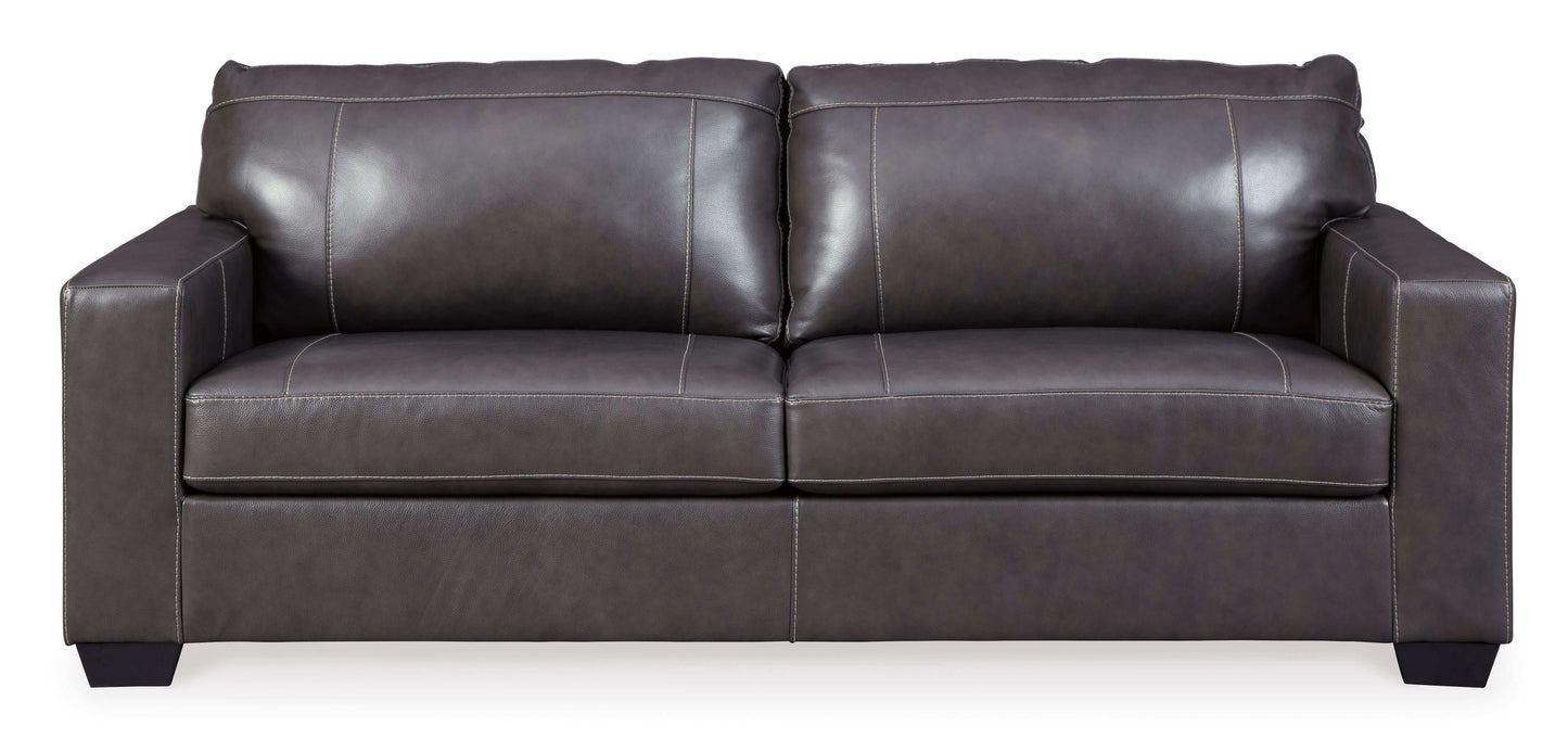 Morelos Gray Leather Sofa - Ornate Home