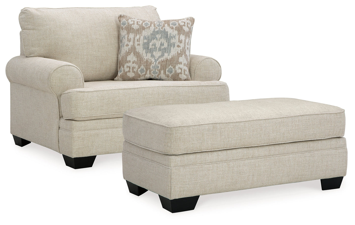 Rilynn Linen Oversized Chair and Ottoman