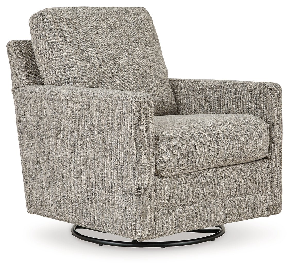 Bralynn Linen Swivel Glider Accent Chair