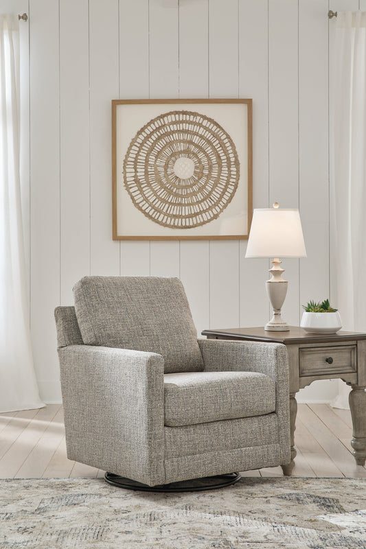 Bralynn Linen Swivel Glider Accent Chair