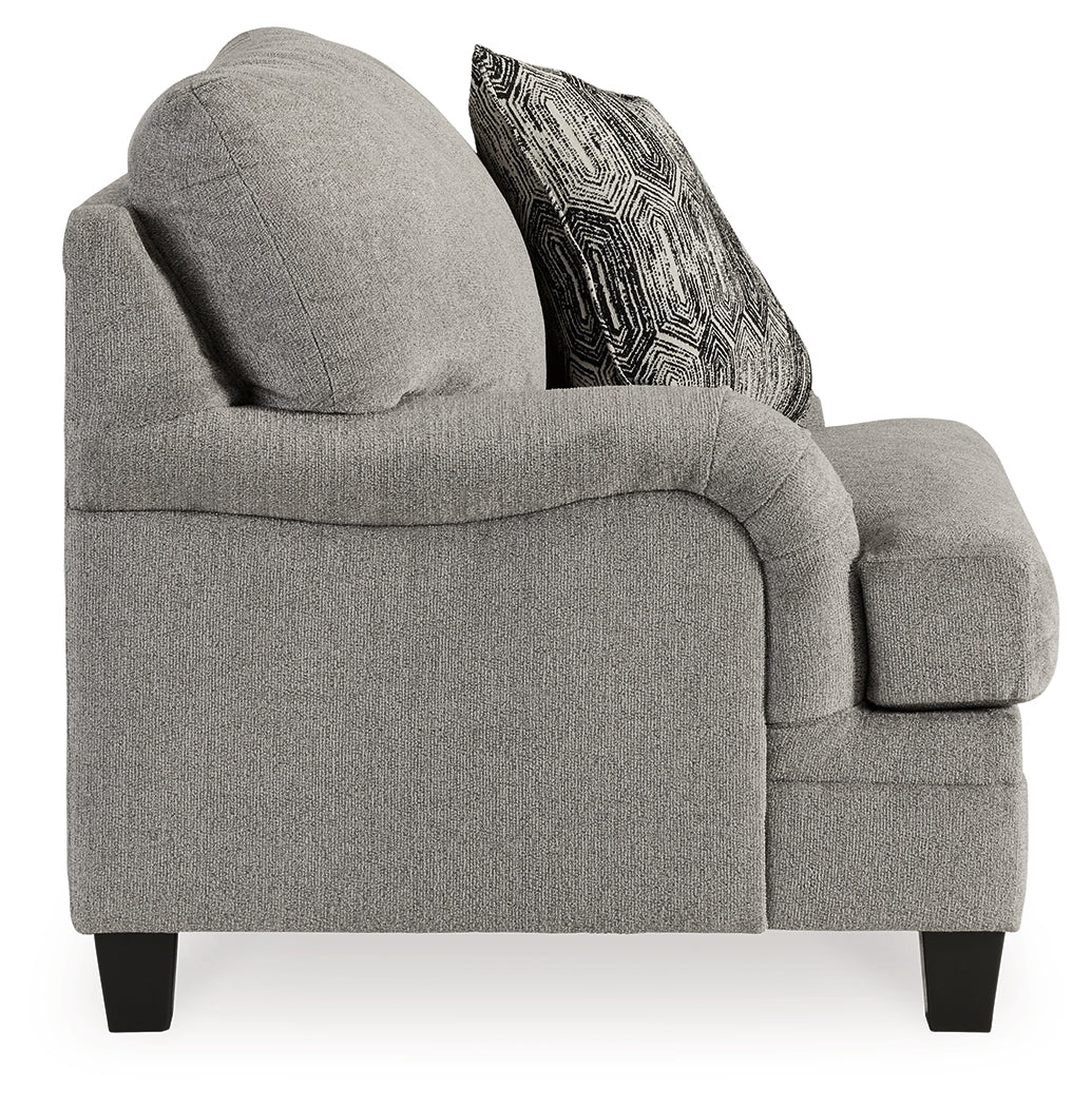 Davinca Charcoal Sofa, Loveseat, Oversized Chair and Ottoman