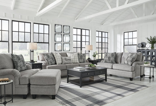 Davinca Charcoal Sofa, Loveseat, Oversized Chair and Ottoman