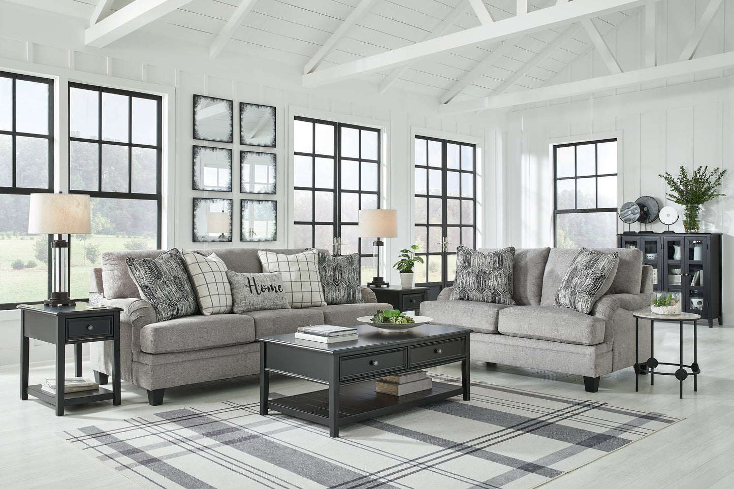 Davinca Charcoal Sofa and Loveseat