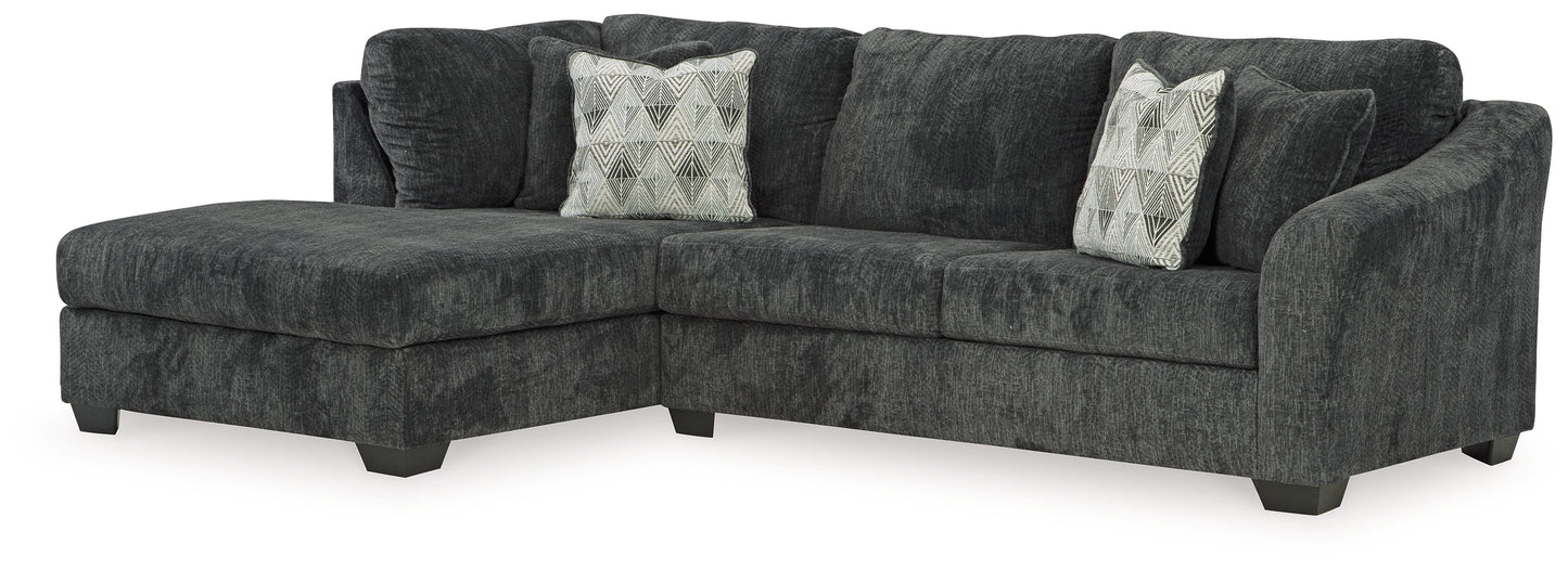 Biddeford Ebony 2-Piece Sectional with Chaise