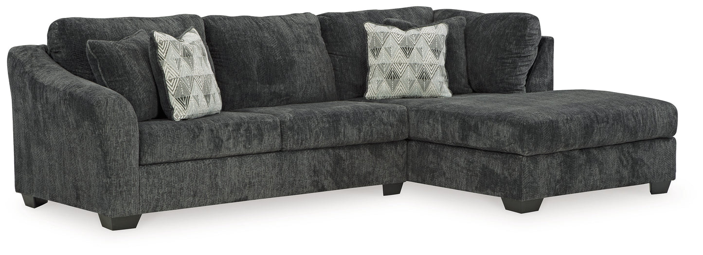 Biddeford Ebony 2pc Sleeper Sectional with Chaise