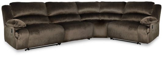 Clonmel Chocolate 4-Piece Reclining Sectional