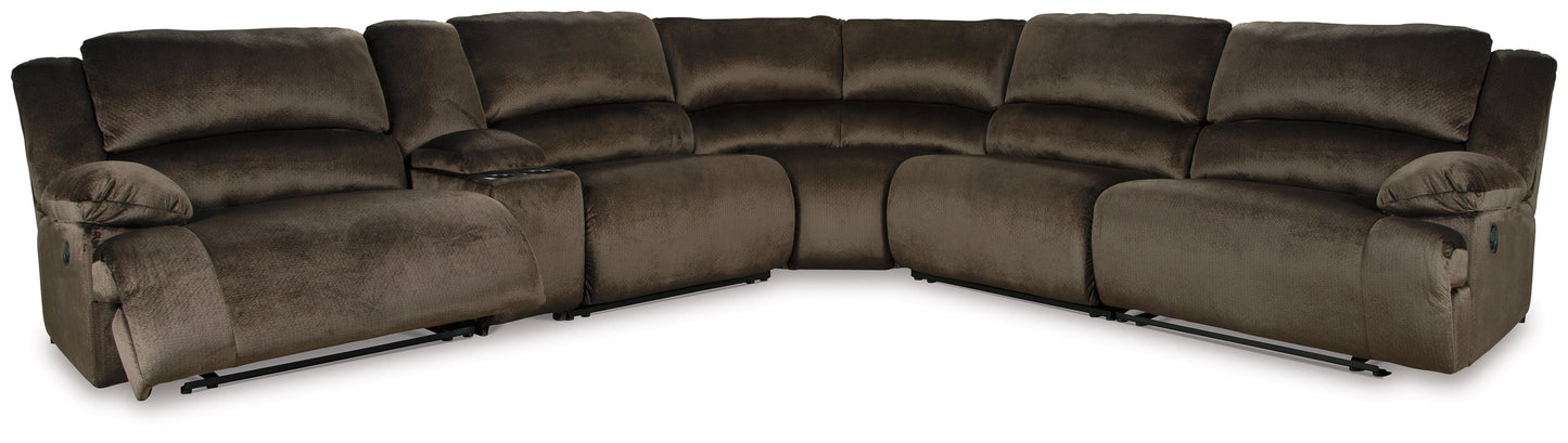 Clonmel Chocolate 6-Piece Reclining Sectional