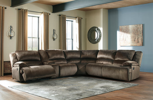 Clonmel Chocolate 6-Piece Reclining Sectional