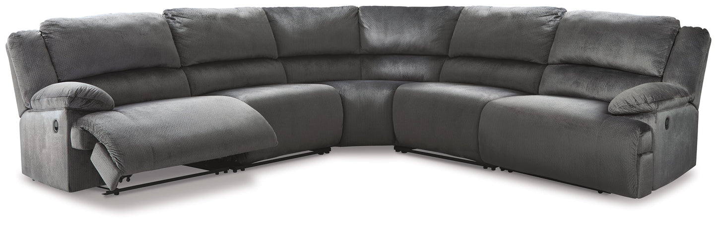 Clonmel Charcoal 5-Piece Reclining Sectional