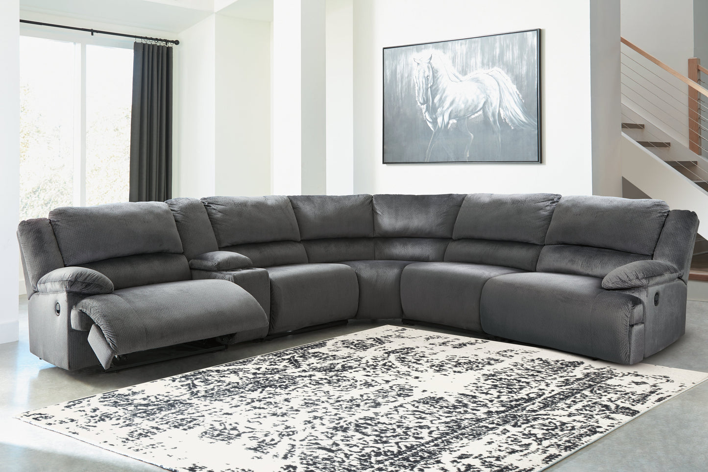 Clonmel Charcoal 6-Piece Reclining Sectional