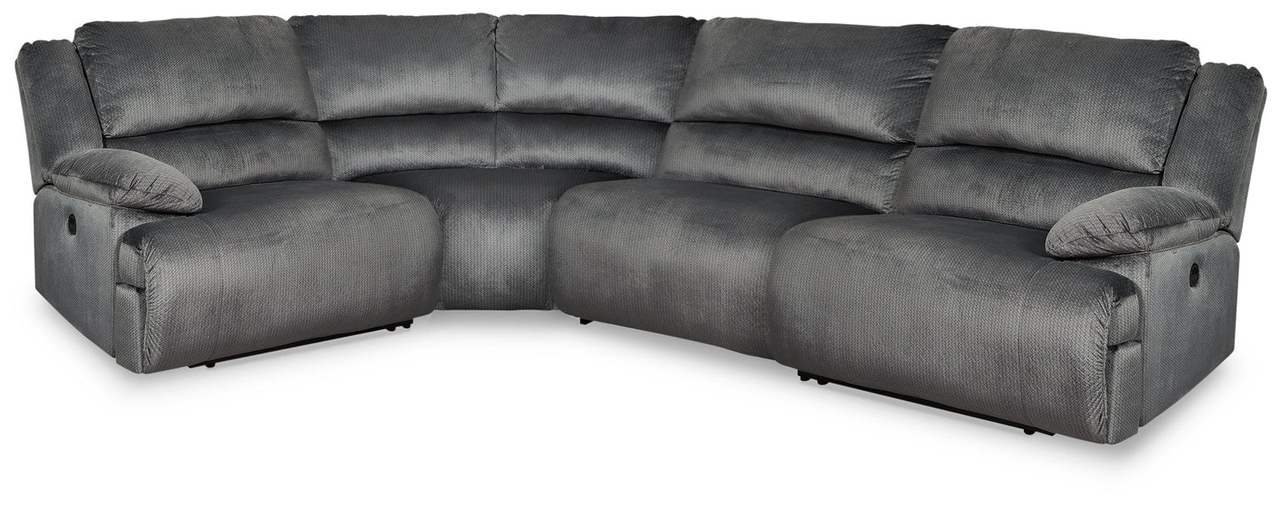 Clonmel Charcoal 4-Piece Power Reclining Sectional