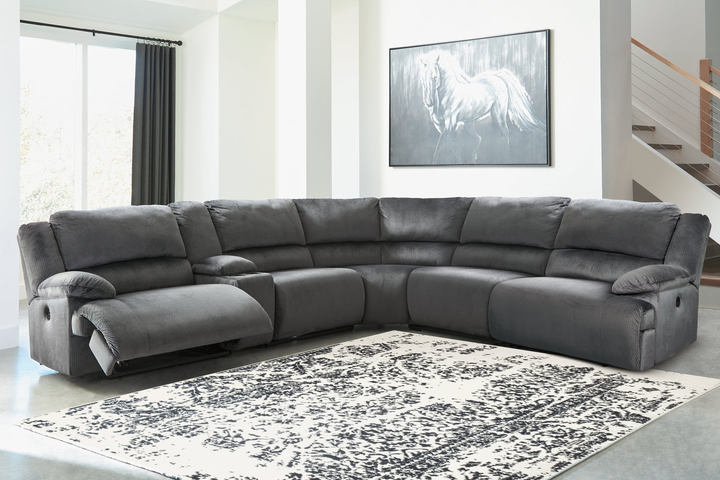 Clonmel Charcoal 6-Piece Power Reclining Sectional